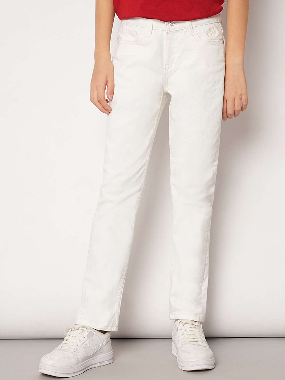 

Jack & Jones Junior Boys Straight Fit Clean Look Stretchable Jeans, White