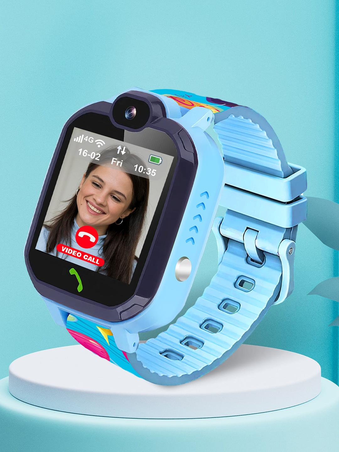 

Spiky Kids 4G Calling SOS GPS Camera Educational Multifunctional Smartwatch, Blue