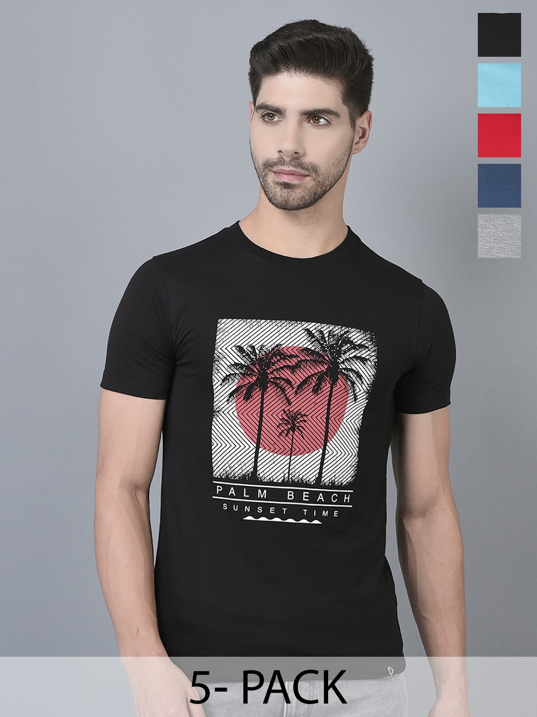 

Dollar Men 5 Printed V-Neck Applique T-shirt, Multi