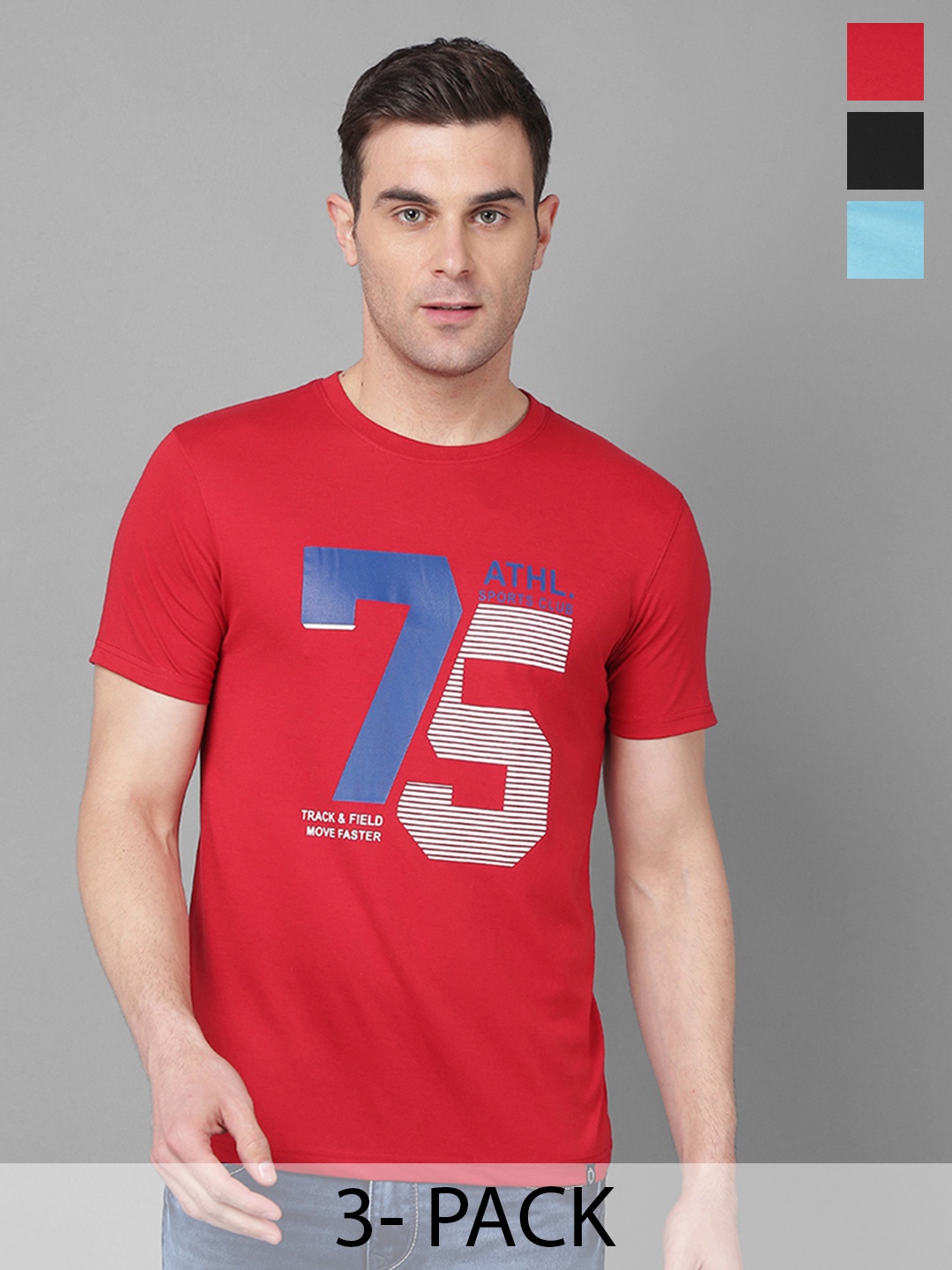 

Dollar Men Typography 3 Printed Applique T-shirt, Multi