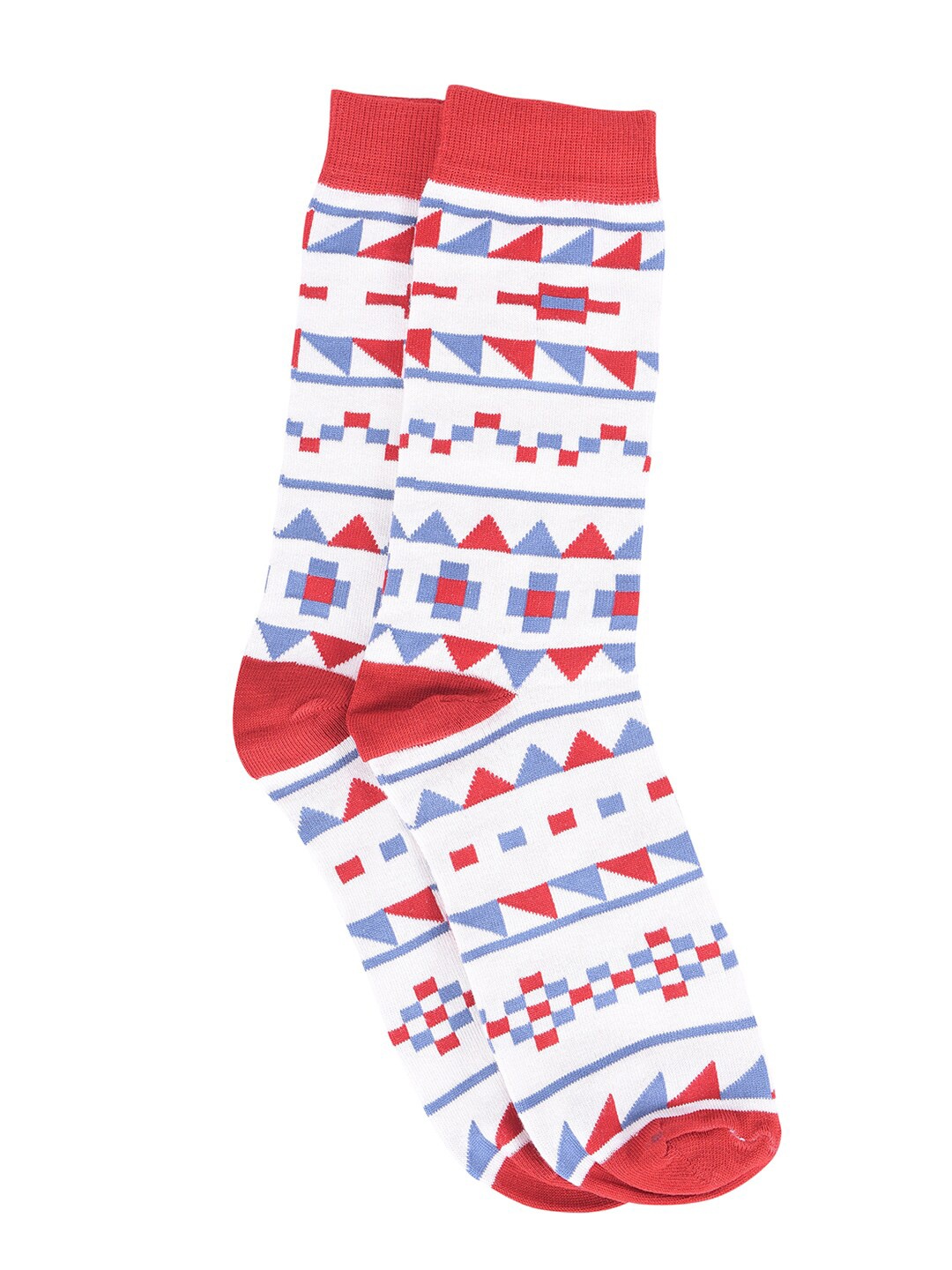 

FOOTPRINT Men Patterned Odour Free Organic Cotton Bamboo Calf-Length Colorful Formal Socks, Red