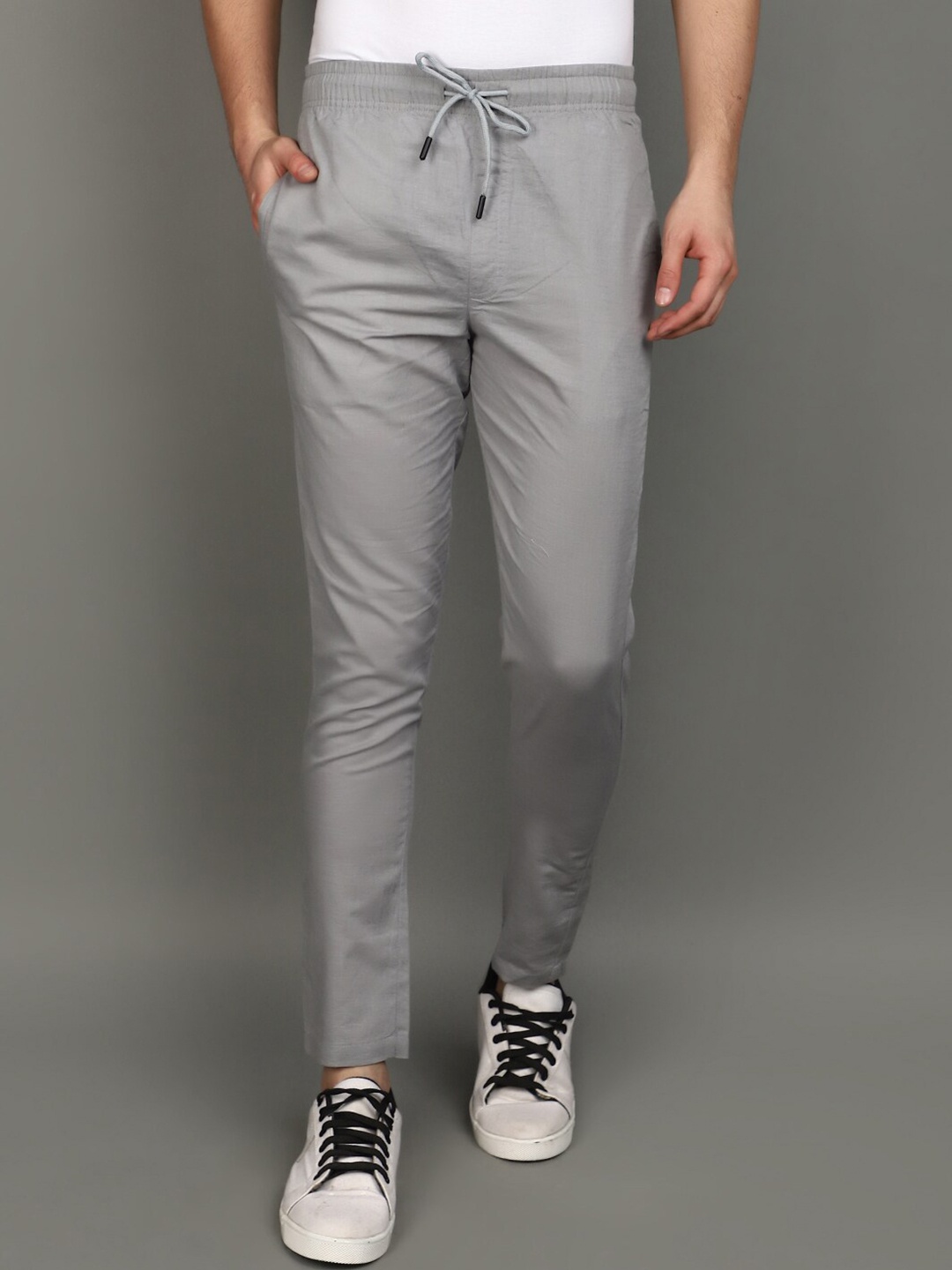 

V-Mart Men Mid-Rise Cotton Track Pants, Grey