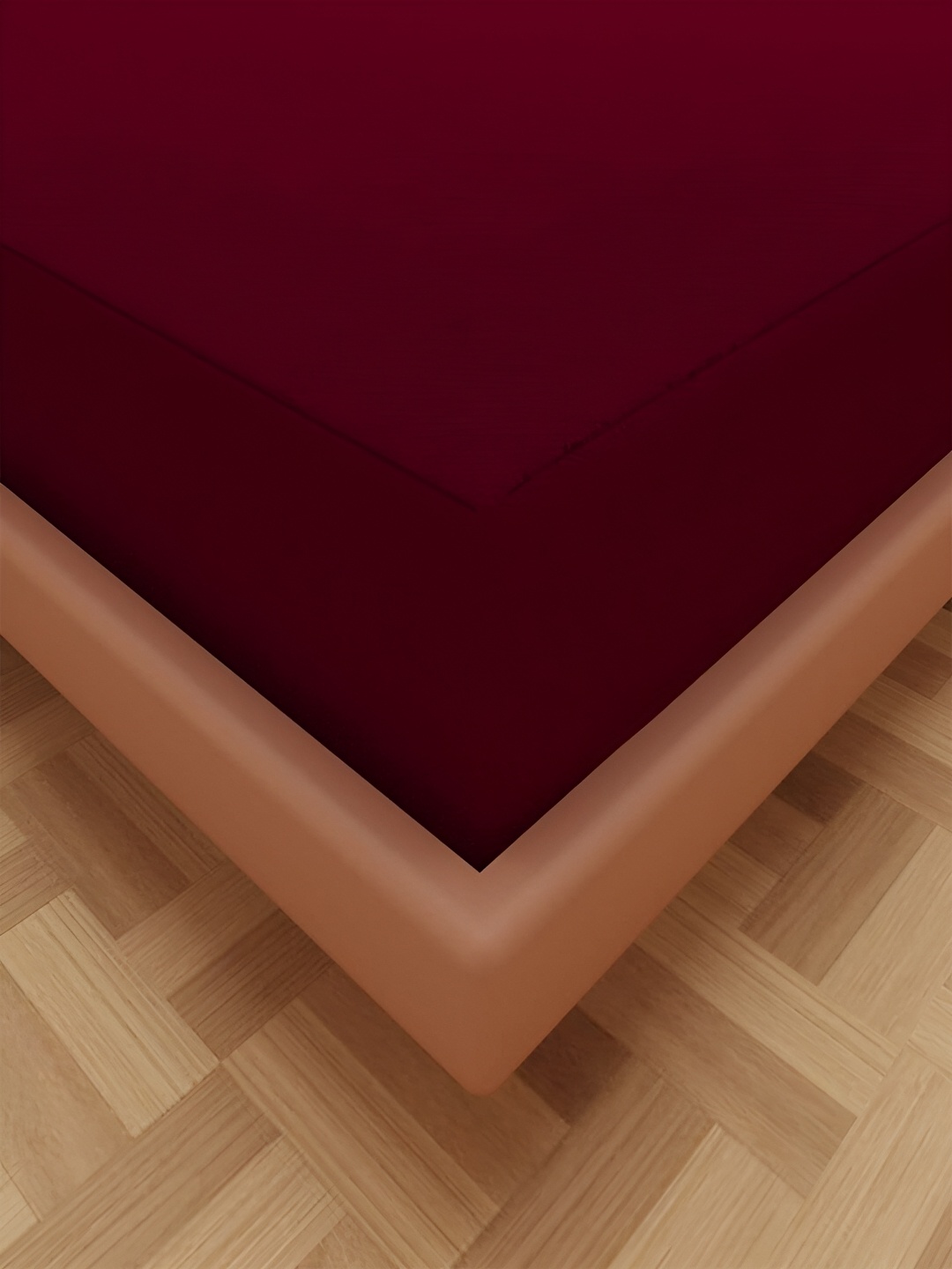 

Kuber Industries Maroon Cotton Fitted Waterproof Mattress Protector