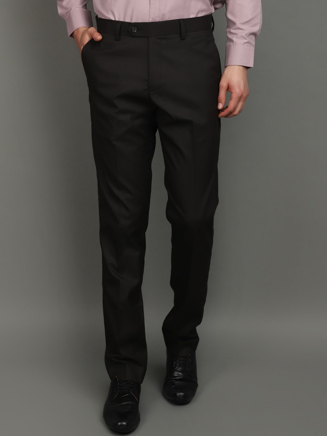 

V-Mart Men Slim Fit Mid-Rise Formal Trousers, Brown