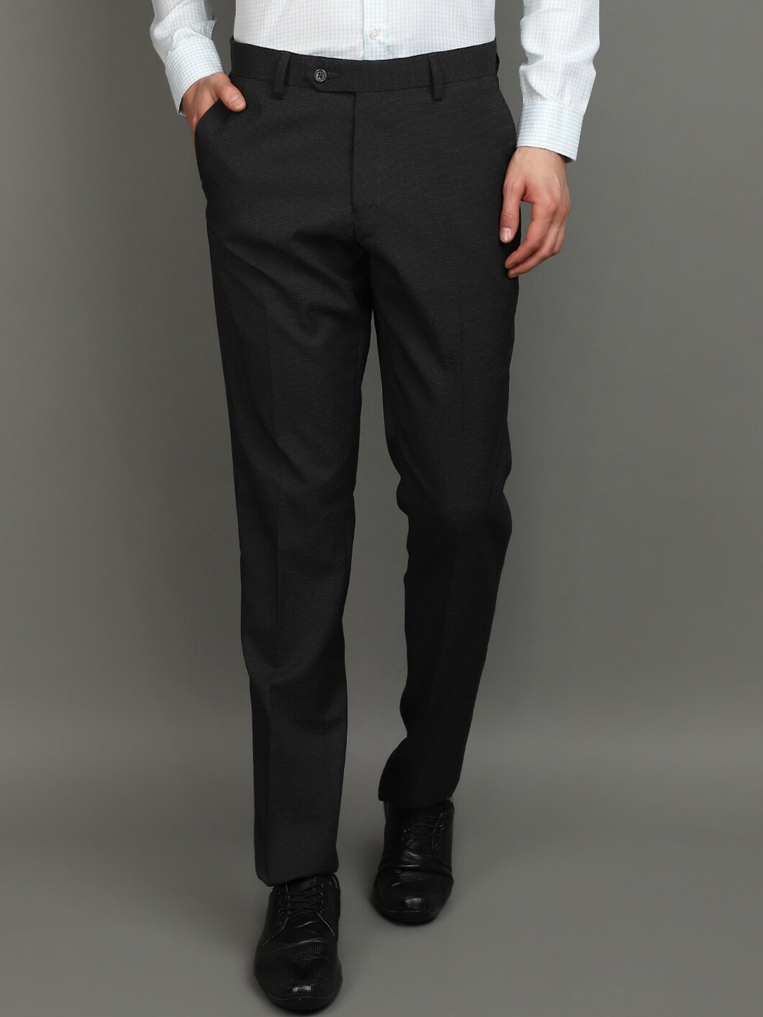 

V-Mart Men Slim Fit Cotton Formal Trousers, Black