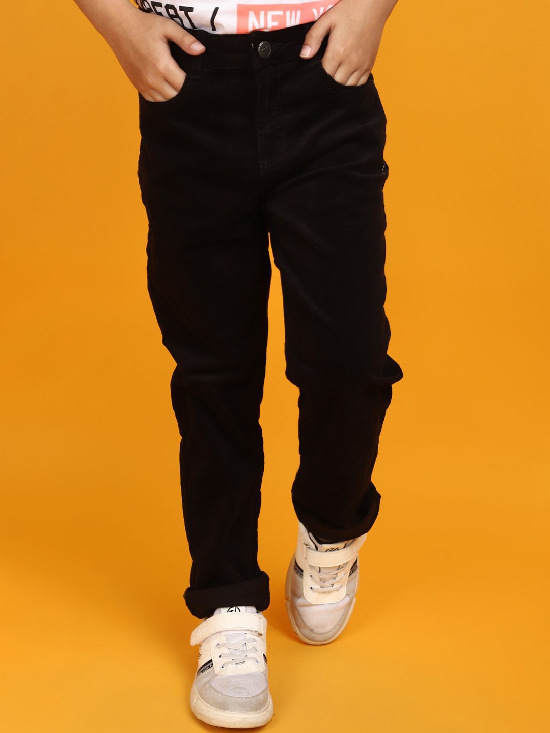 

V-Mart Boys Mid-Rise Cotton Trouser, Black
