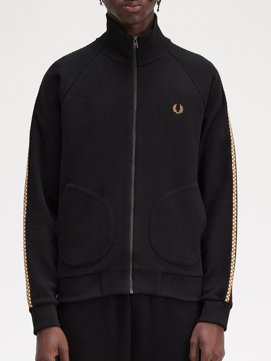 

Fred Perry Mock Collar Cotton Bomber Jacket, Black