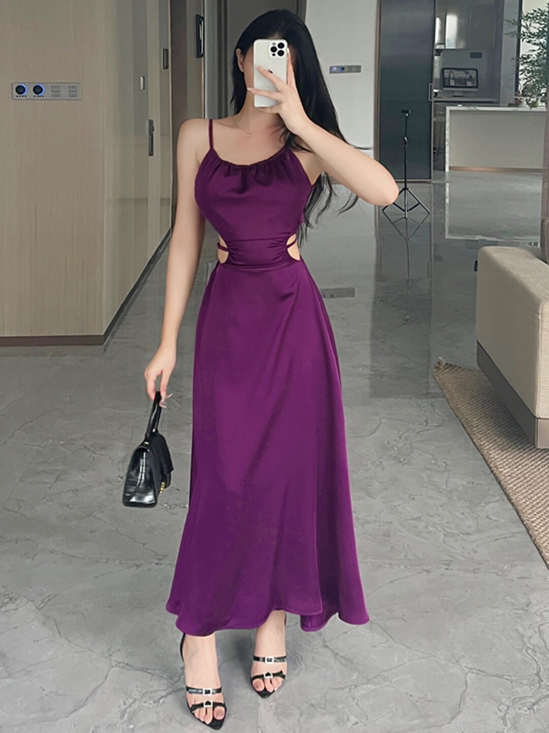 

Stylecast X KPOP Shoulder Straps Maxi Dress, Purple