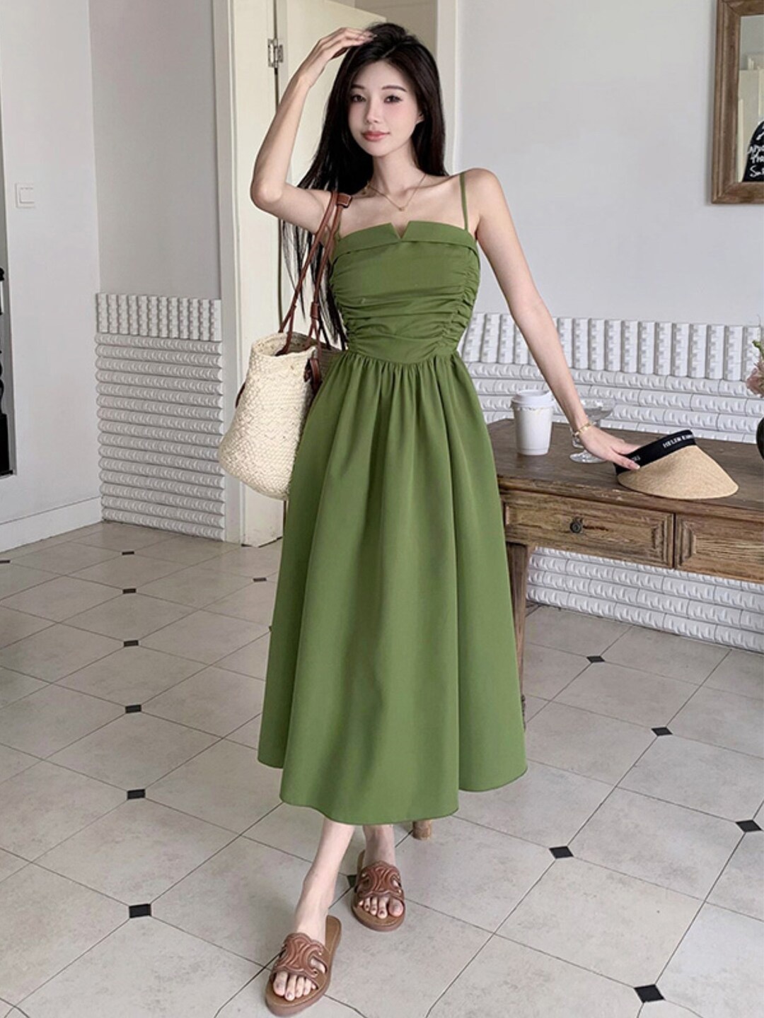

Stylecast X KPOP Fit & Flare Midi Dress, Green