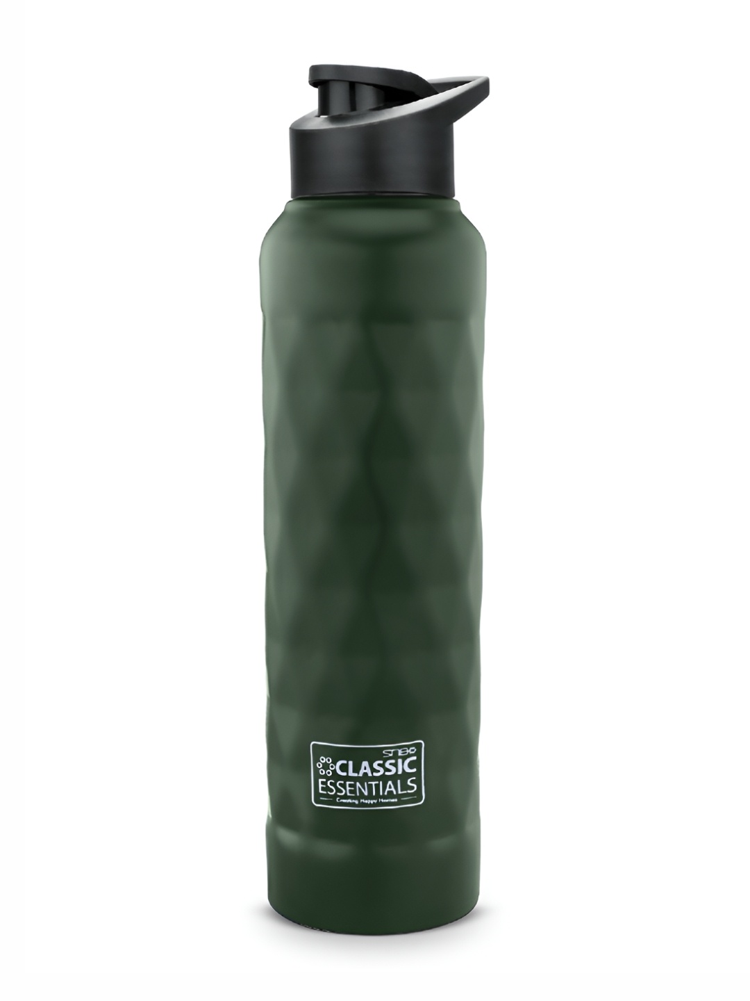 

Classic Essentials Green & Black Single Stainless Steel Solid Water Bottle 1L
