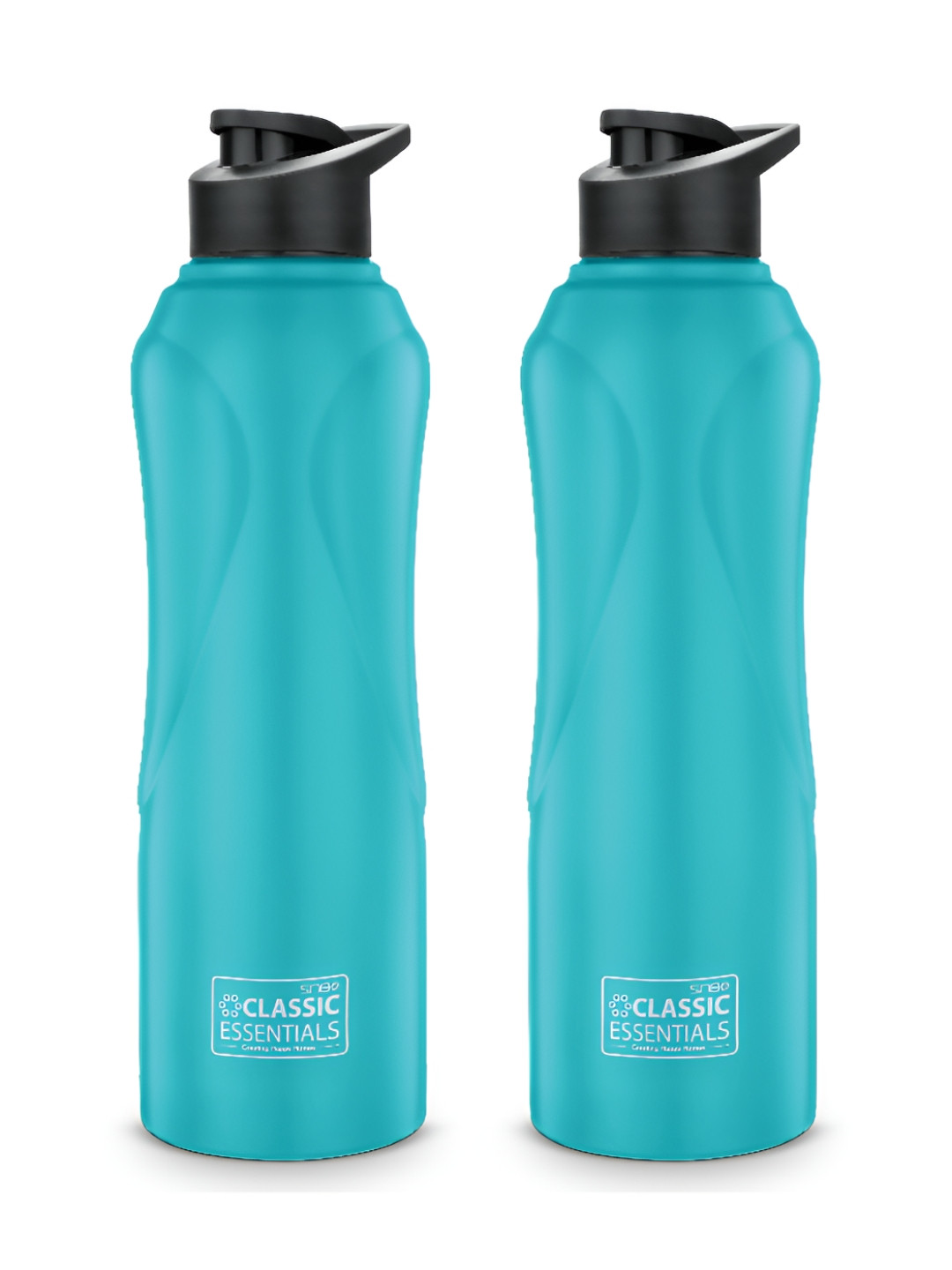 

Classic Essentials Blue & Black 2 Pieces Stainless Steel Solid Water Bottle 1L