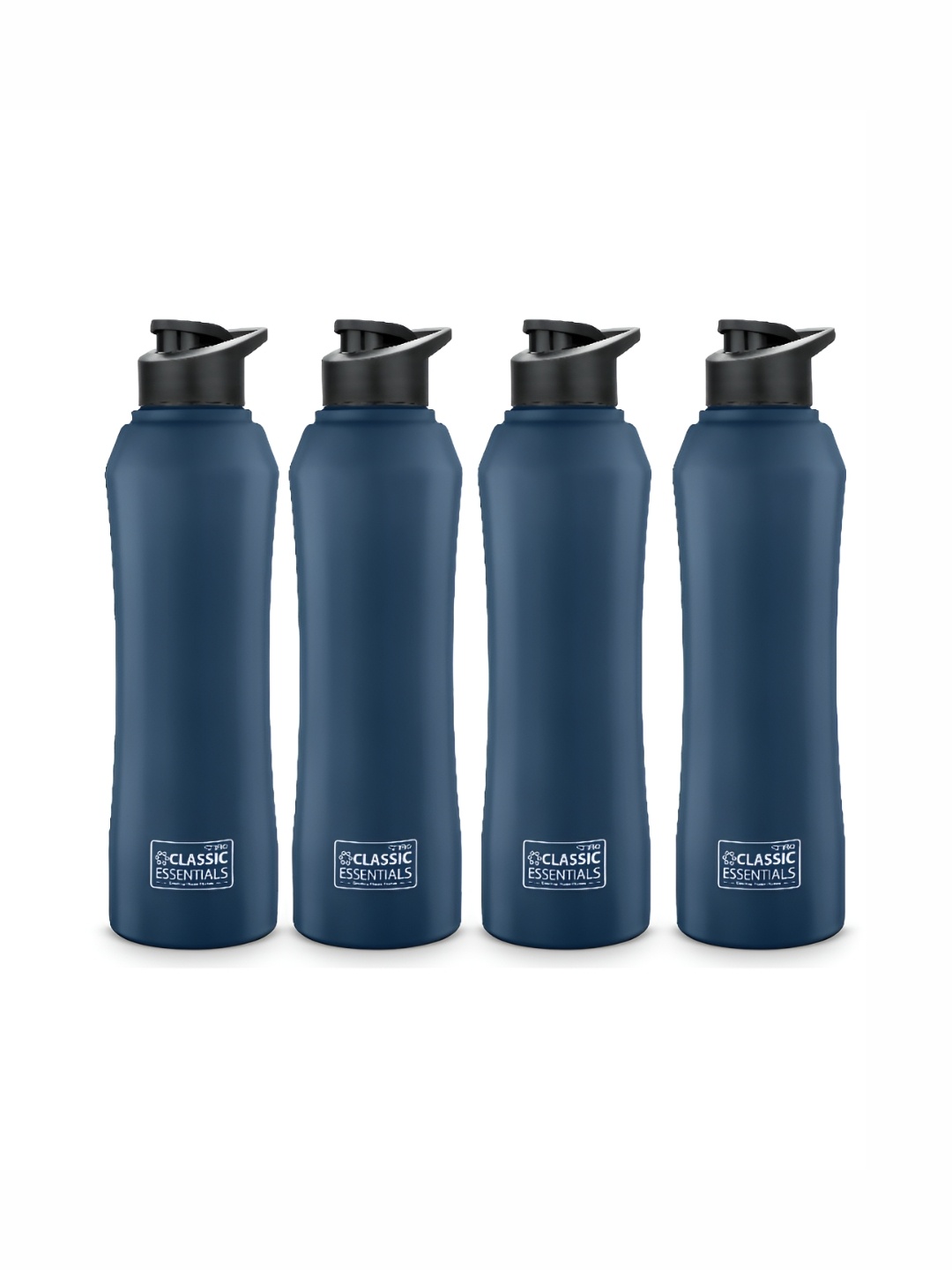 

Classic Essentials Navy Blue & Black 4 Pieces Stainless Steel Solid Water Bottle 1L