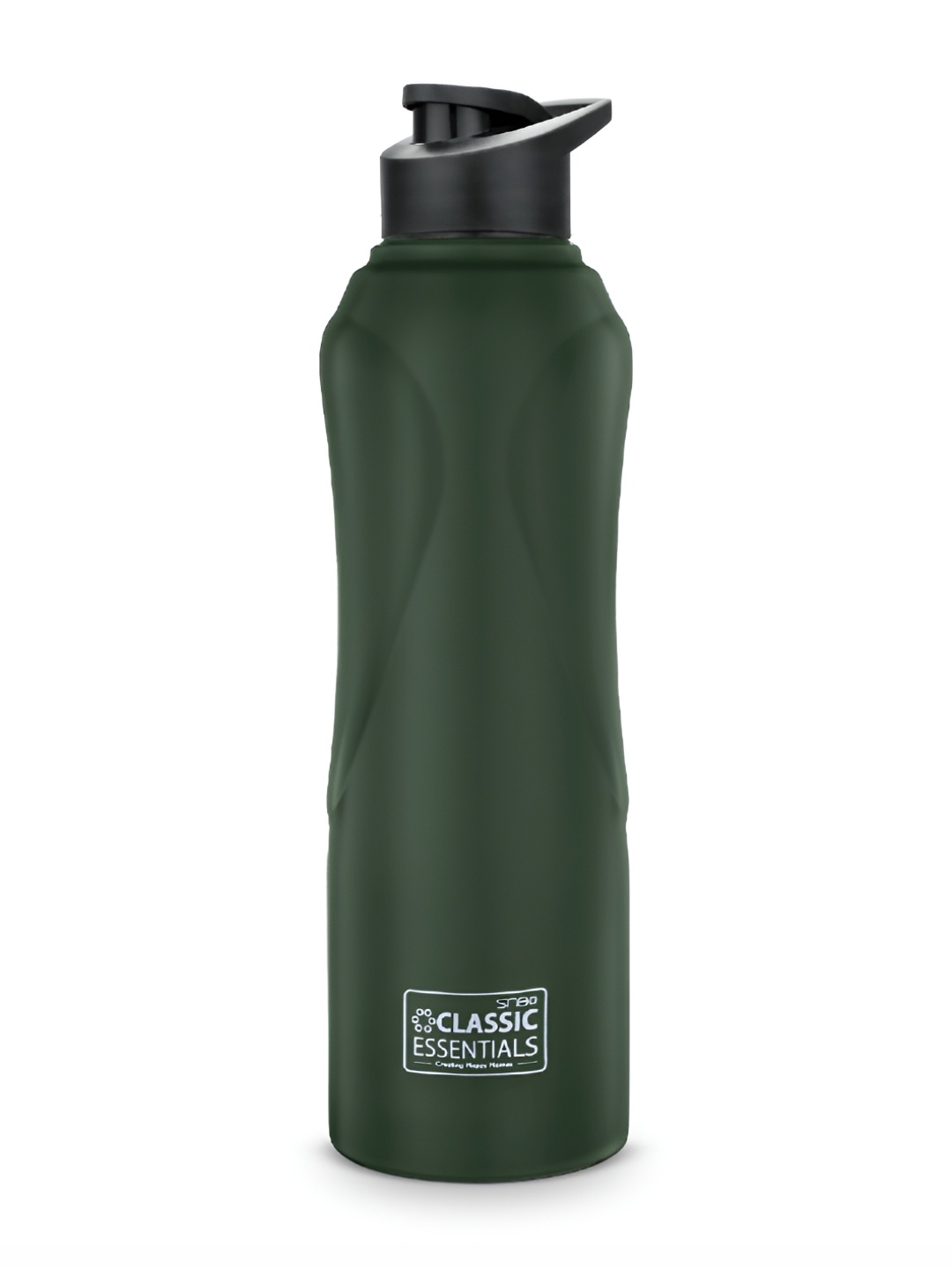 

Classic Essentials Green & Black Single Stainless Steel Solid Water Bottle 1L