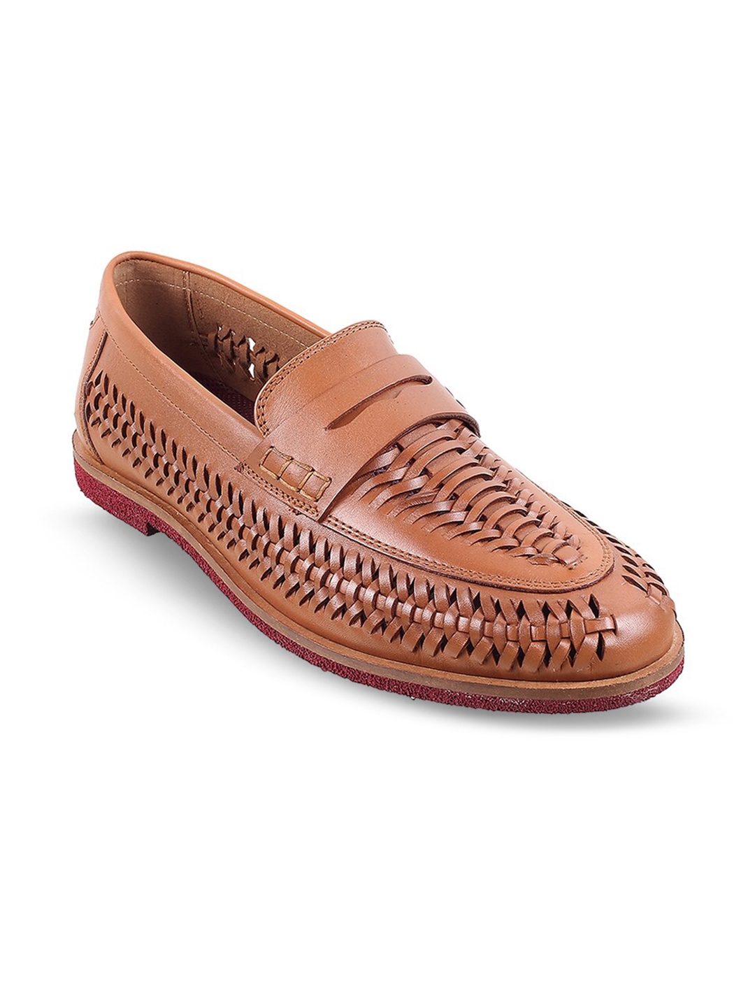 

Metro Men Textured Leather Penny Loafers, Tan
