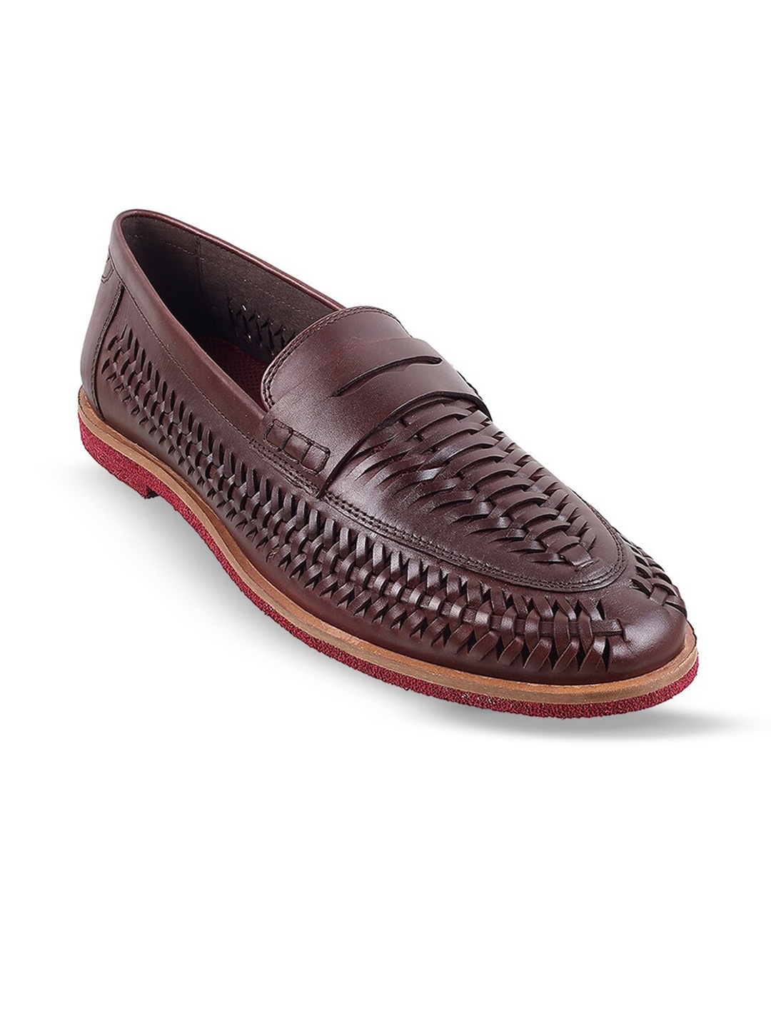 

Metro Men Textured Leather Penny Loafers, Brown