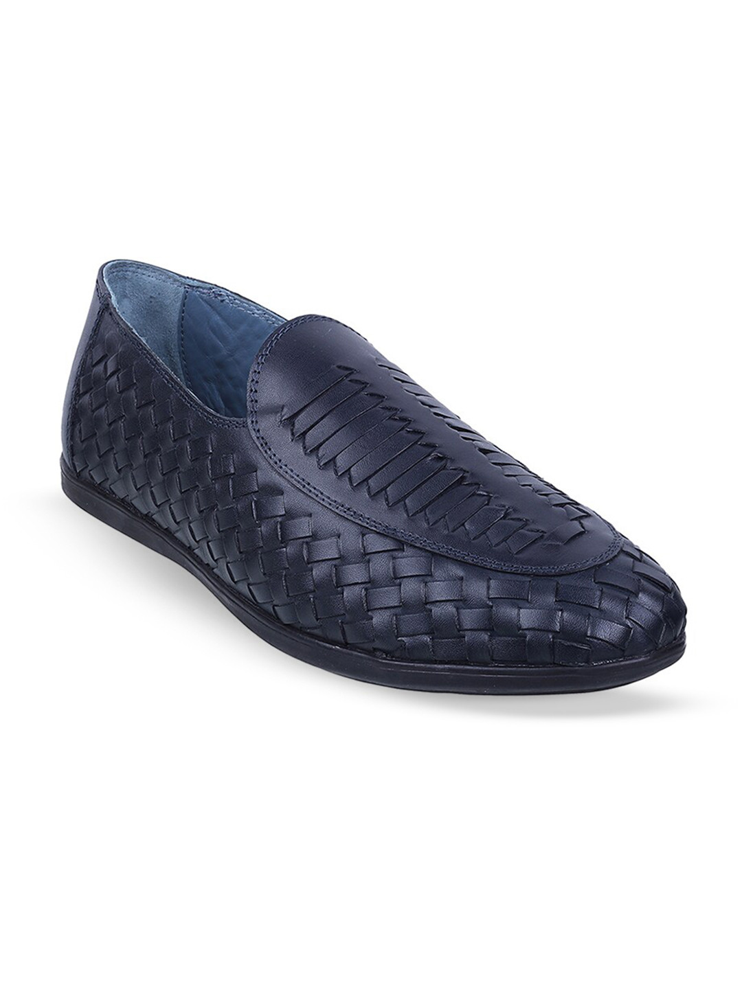 

Metro Men Textured Leather Slip on Sneakers, Blue