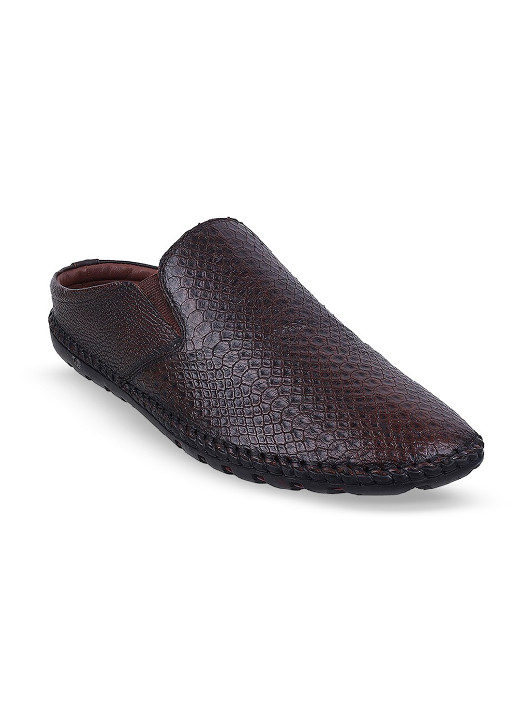 

Metro Men Textured Leather Shoe-Style Sandals, Brown