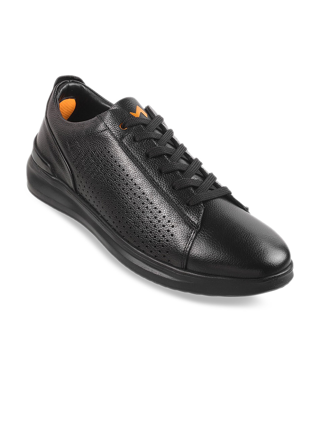 

Metro Men Perforations Lace Up Sneakers, Black