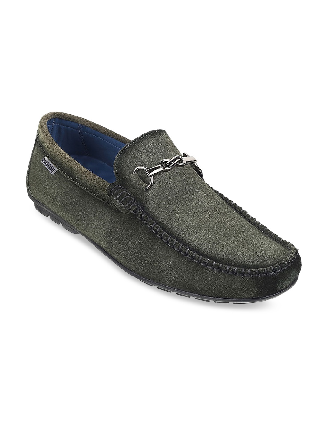 

Mochi Men Square Toe Horsebit Loafers, Green