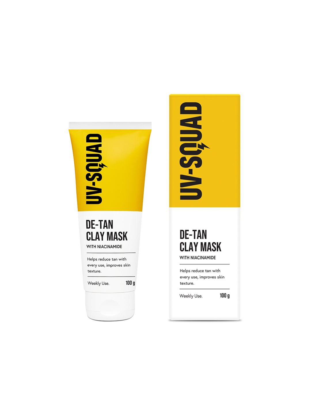 

UV Squad De-Tan Clay Mask with Niacinamide to Improve Skin Texture - 100 g, White