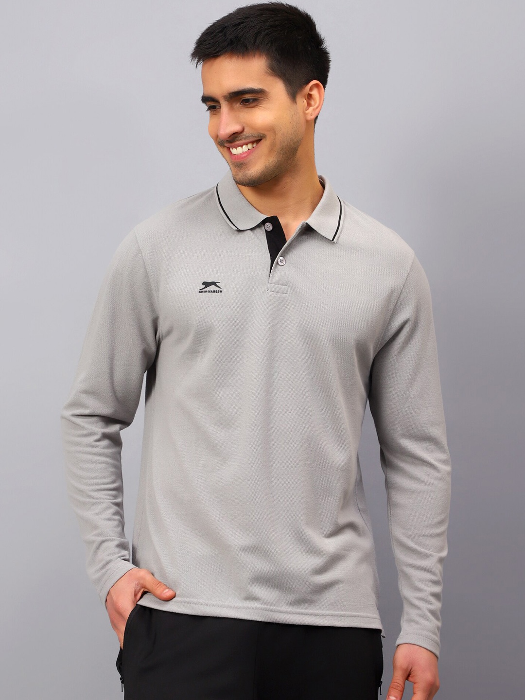 

Shiv Naresh Polo Collar Slim Fit T-shirt, Grey