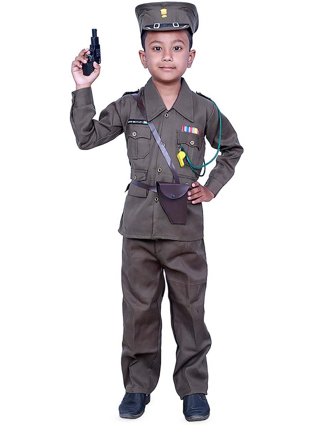 

BAESD Boys Shirt with Trousers Cap Gun Cover Rope & Whistle Military Costume Clothing Set, Green