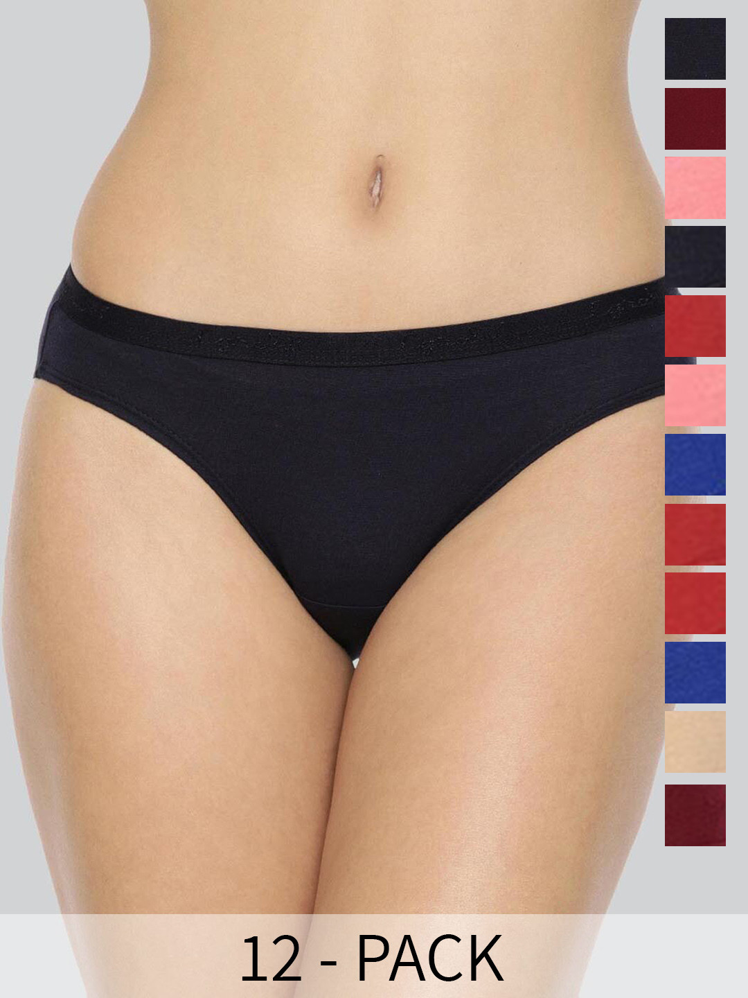 

LYRA Pack Of 12 Assorted Anti-Odour Mid-Rise Hipster Briefs