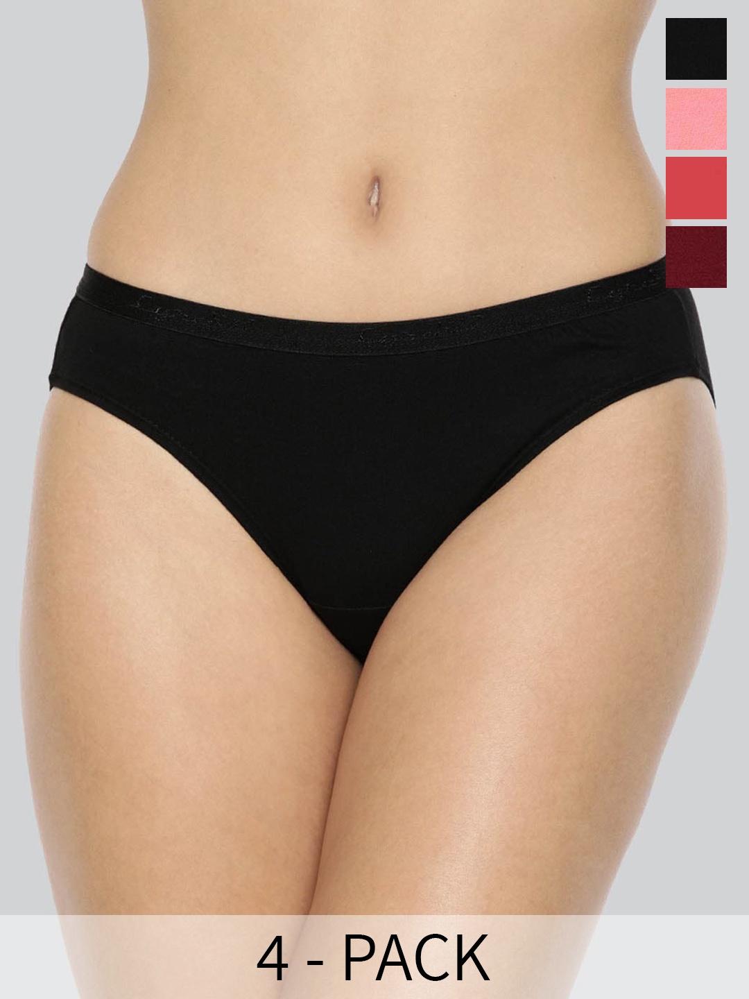 

LYRA Pack Of 4 Assorted Anti-Odour Mid-Rise Bikini Briefs