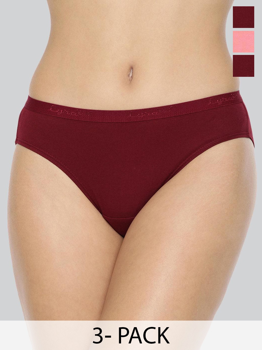

LYRA Pack of 3 Assorted Anti-Odour Outer-Elastic Bikini Briefs