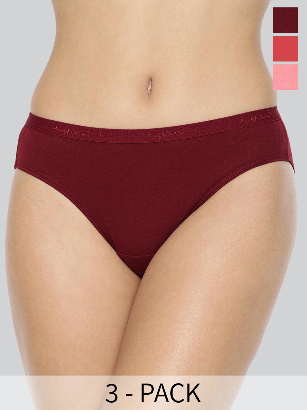 

LYRA Pack Of 3 Assorted Anti-Odour Mid-Rise Bikini Briefs
