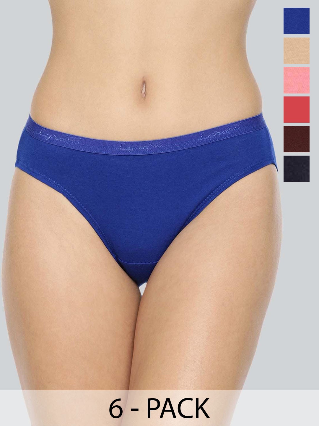 

LYRA Pack of 6 Assorted Outer-Elastic Bikini Briefs
