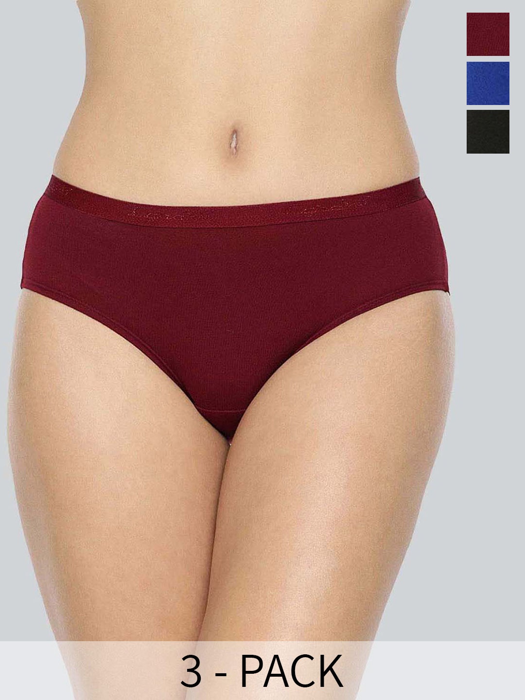 

LYRA Pack Of 3 Assorted Anti-Odour Mid-Rise Hipster Briefs