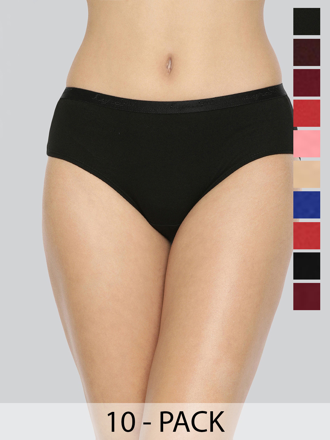 

LYRA Pack Of 10 Assorted Anti-Odour Hipster Briefs