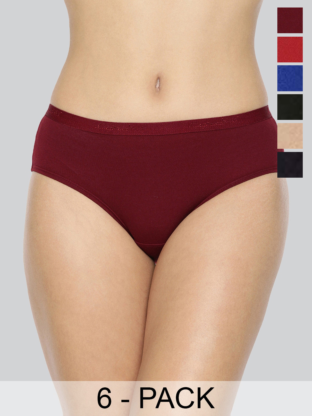 

LYRA Pack of 6 Assorted Anti-Odour Outer-Elastic Hipster Briefs