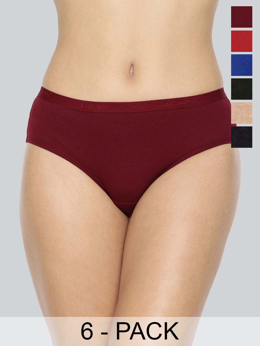 

LYRA Pack Of 6 Assorted Anti-Odour Mid Rise Hipster Briefs
