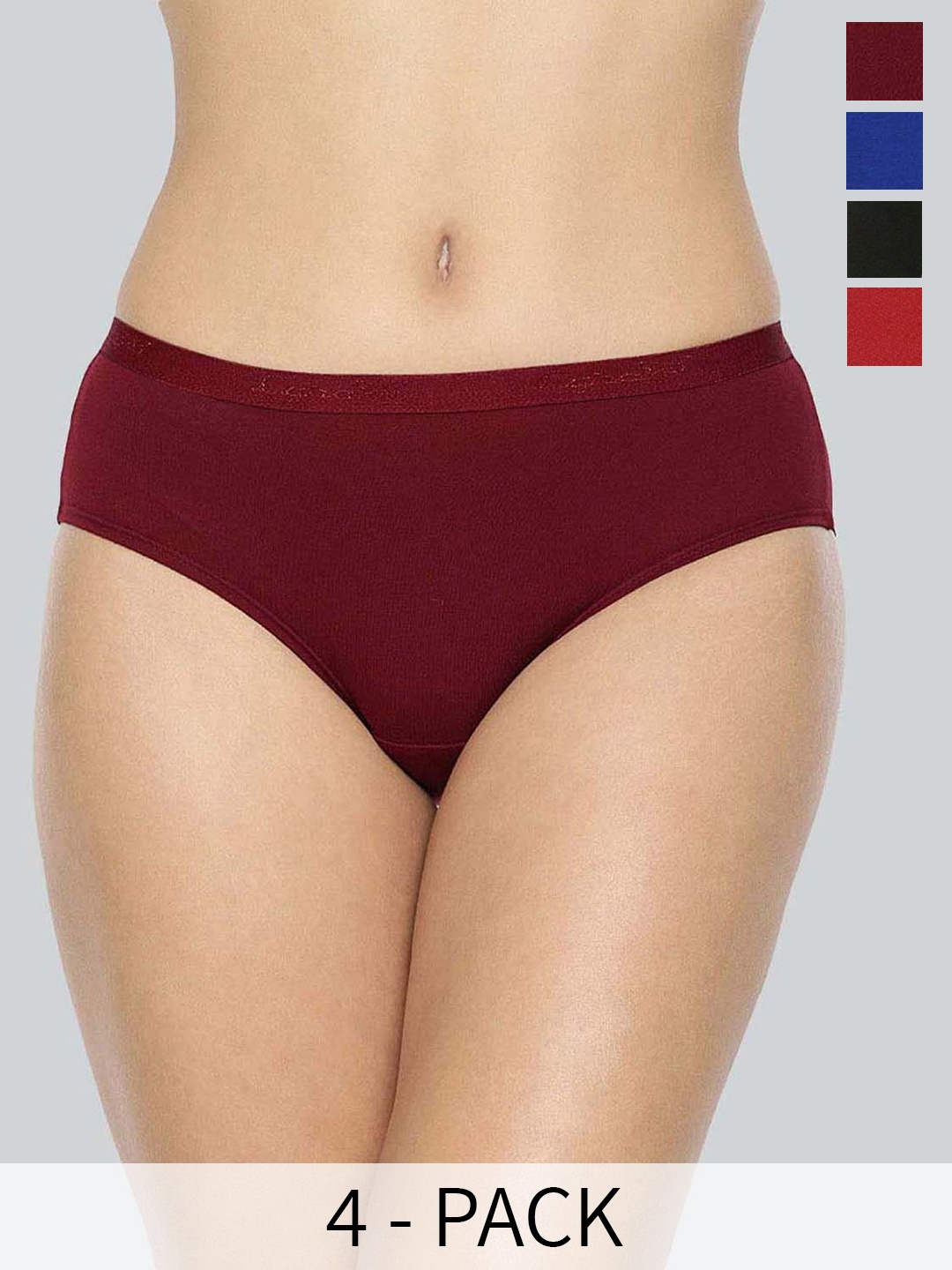 

LYRA Pack Of 4 Assorted Anti-Odour Mid-Rise Hipster Briefs