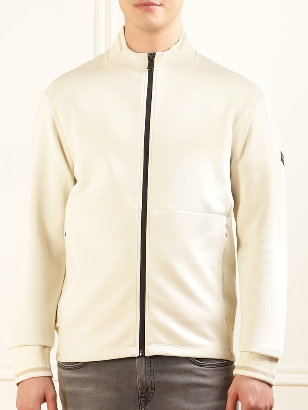 

HACKETT LONDON Mock Collar Cotton Bomber Jacket, Coffee brown