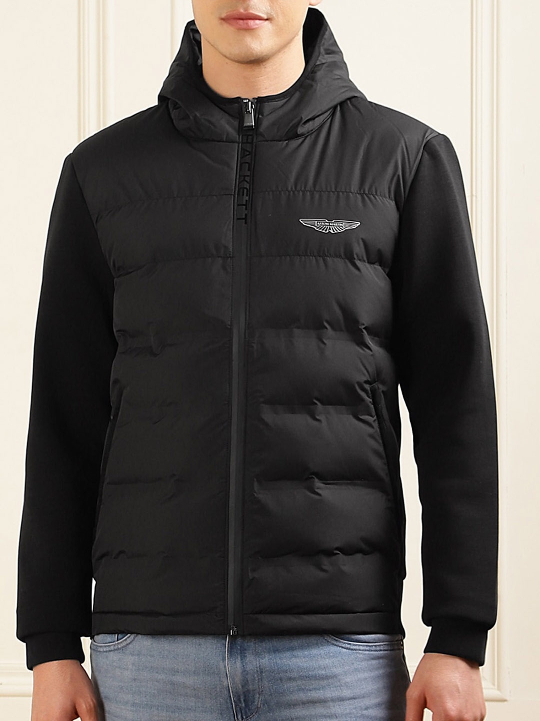 

HACKETT LONDON Hooded Puffer Jacket, Black