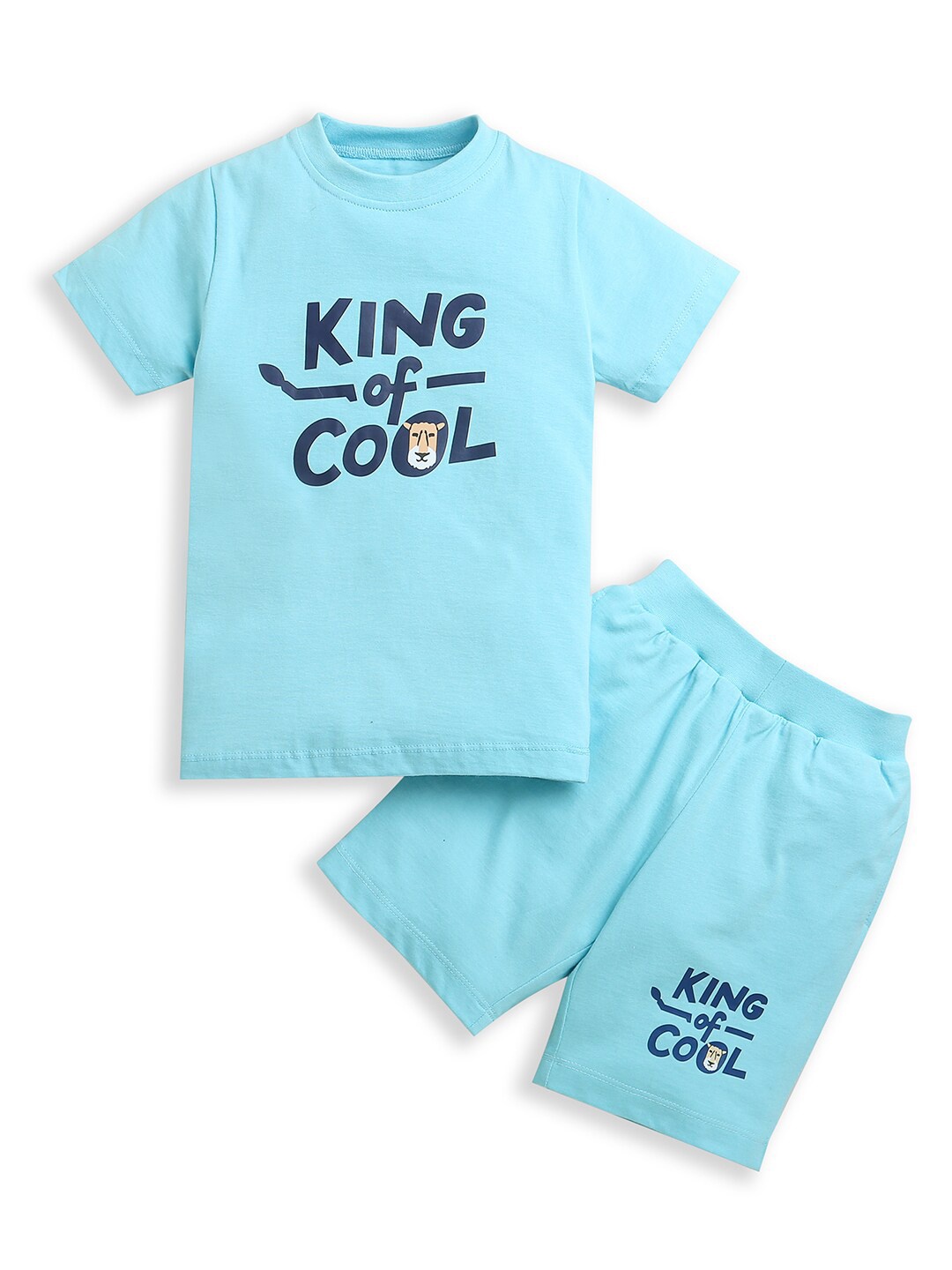 

ZIP ZAP ZOOP Boys Printed Pure Cotton T-shirt with Shorts, Black