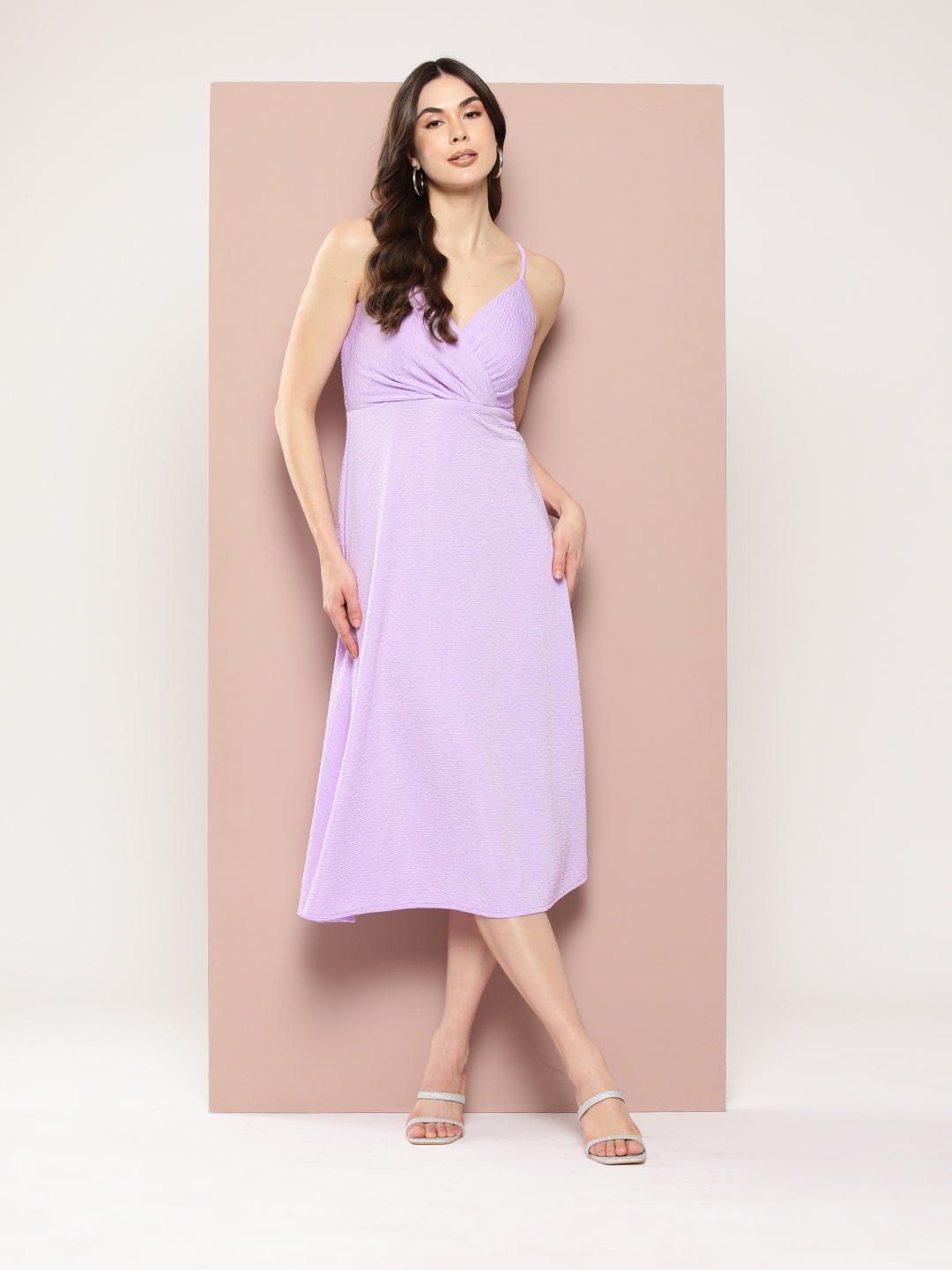 

Qurvii Midi Wrap Dress, Lavender