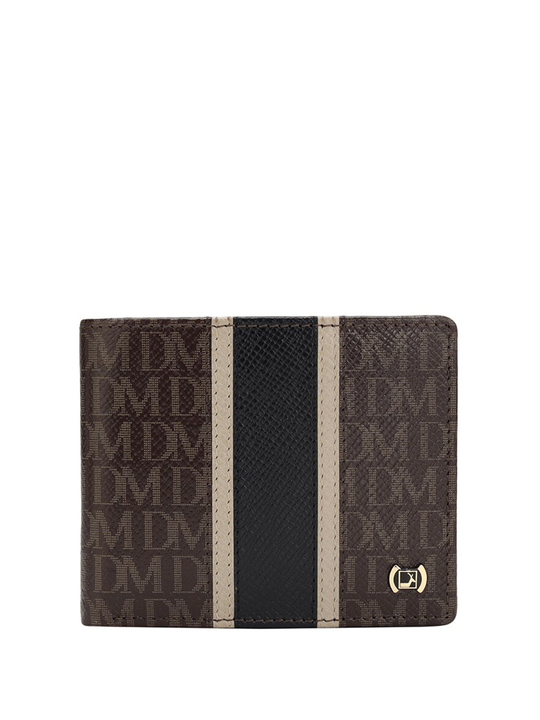 

Da Milano Men Typography Printed Leather Two Fold Wallet, Brown