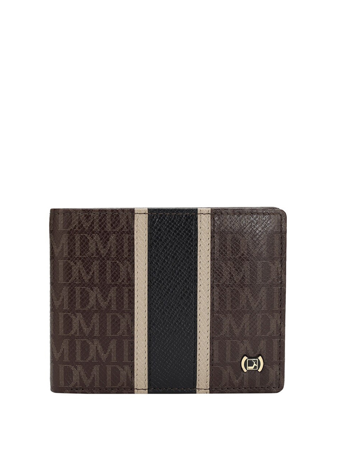 

Da Milano Men Typography Printed Leather Two Fold Wallet, Brown