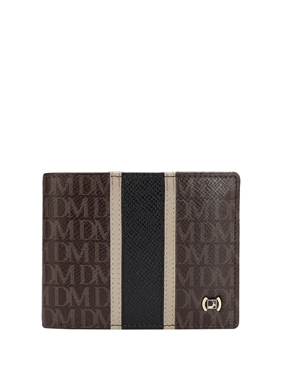 

Da Milano Men Typography Printed Leather Two Fold Wallet, Brown