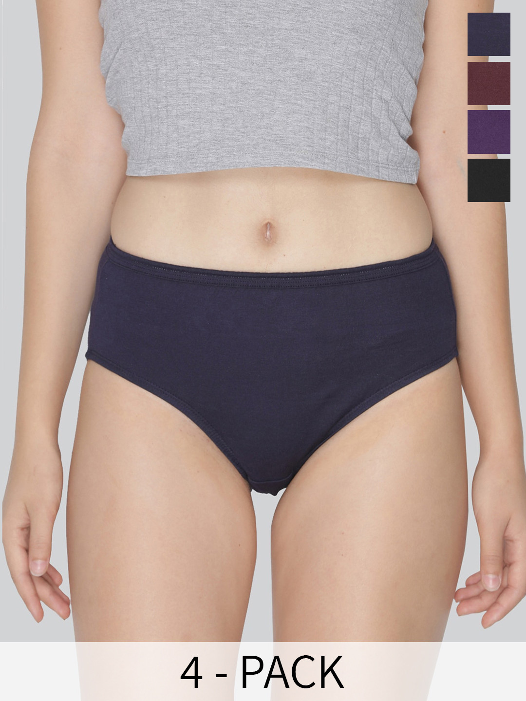 

LYRA Pack Of 4 Assorted Anti-Odour Mid-Rise Hipster Briefs