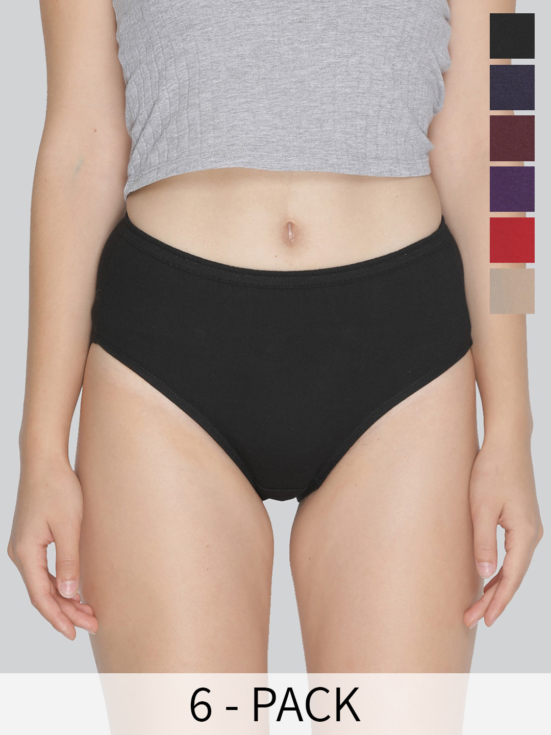 

LYRA Pack Of 6 Assorted Anti-Odour Hipster Briefs