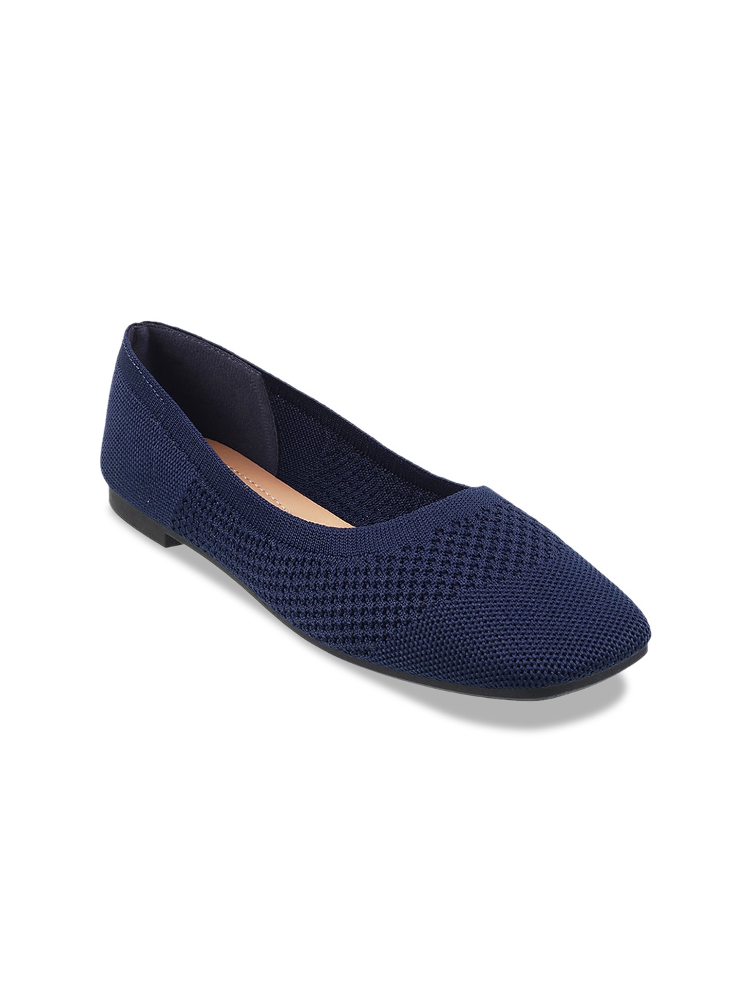 

Metro Textured Round Toe Ballerinas, Blue