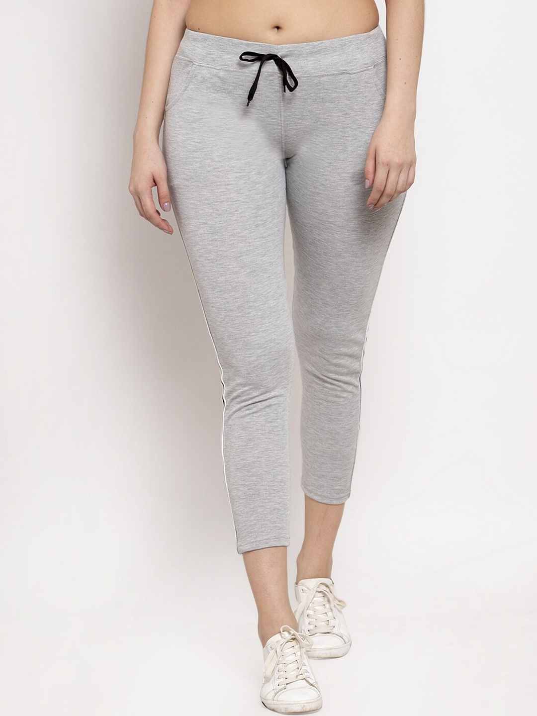 

Miaz Lifestyle Women Mid Rise Pure Cotton Skinny Fit Sports Track Pants, Grey