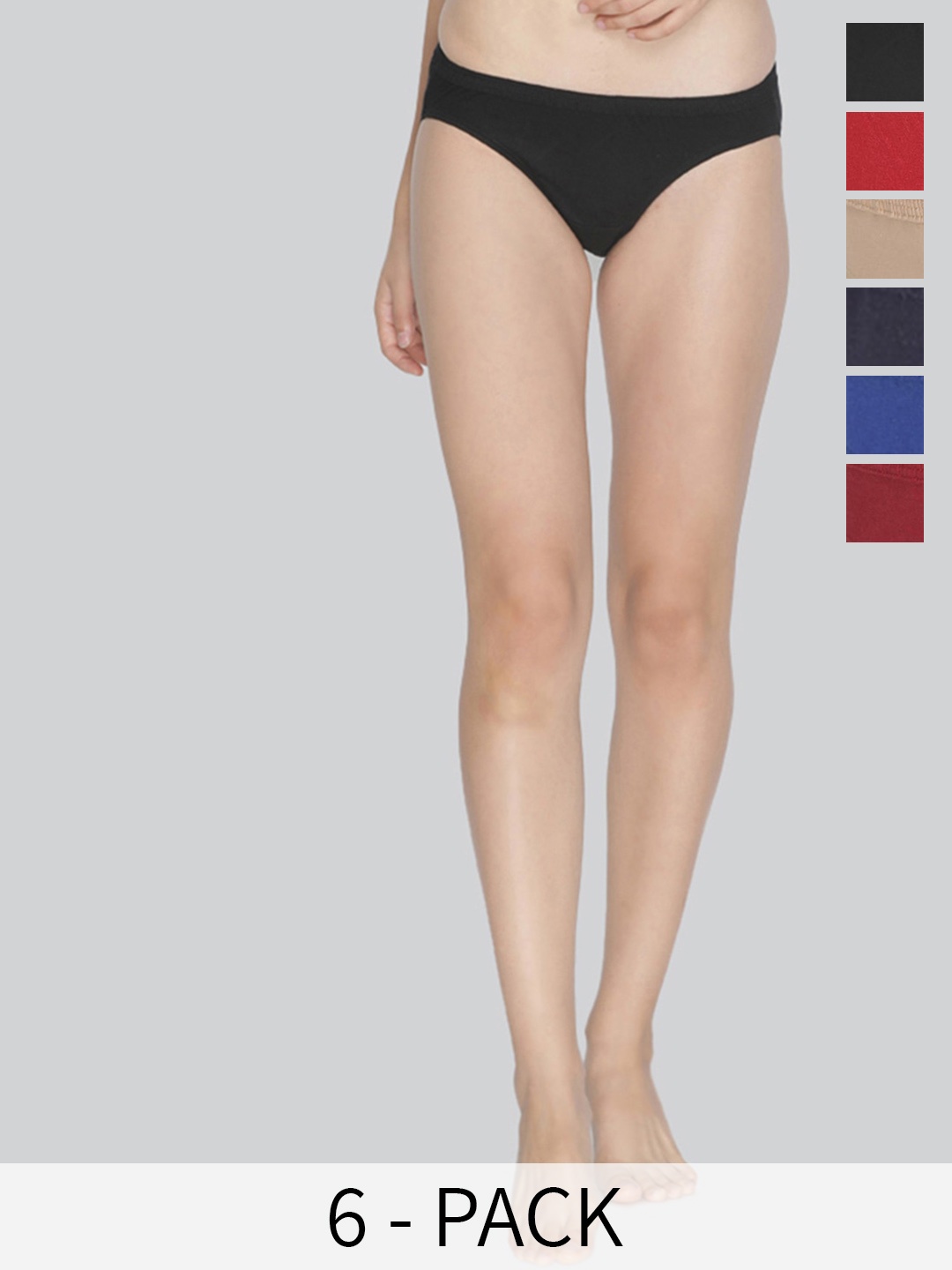 

LYRA Pack Of 6 Assorted Anti-Odour Mid-Rise Bikini Briefs