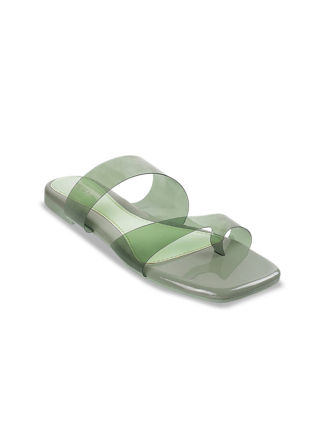 

Mochi Open Toe Flats, Green
