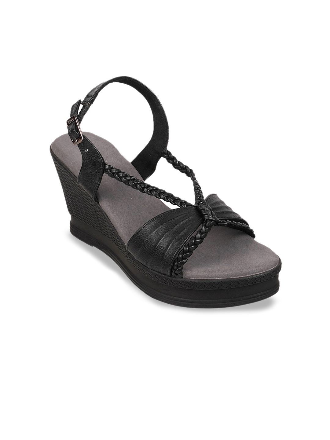 

Mochi Open Toe Wedge Heels, Black